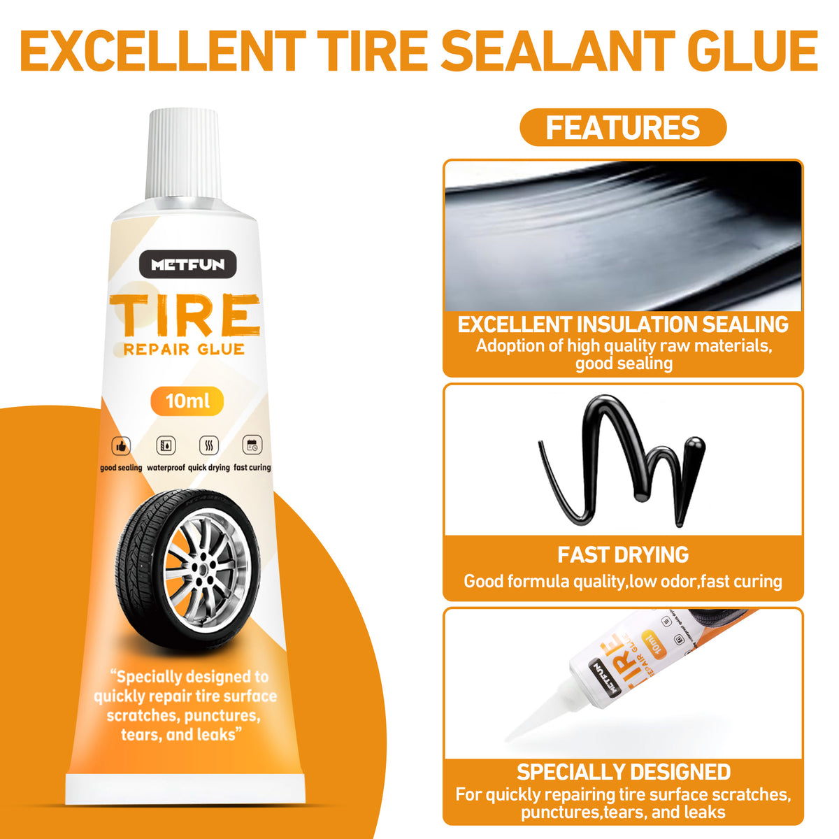 METFUN 40-Piece Quick-Fix Tire Repair Kit