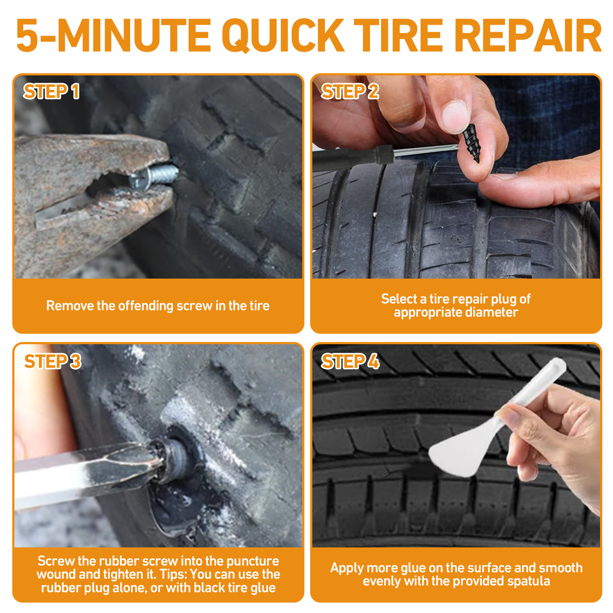 METFUN 40-Piece Quick-Fix Tire Repair Kit