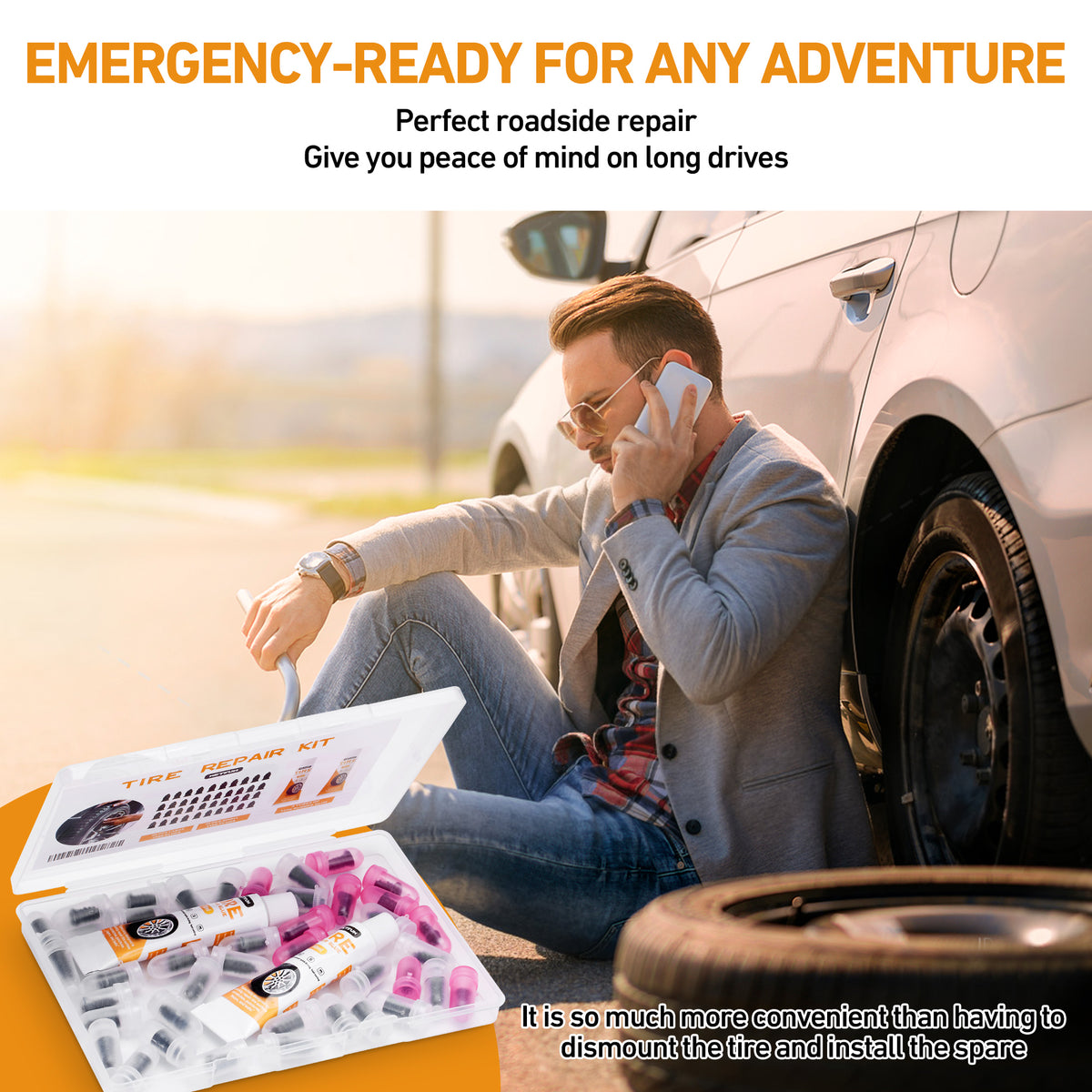 METFUN 40-Piece Quick-Fix Tire Repair Kit